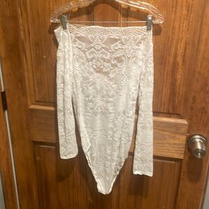White lace bodysuit